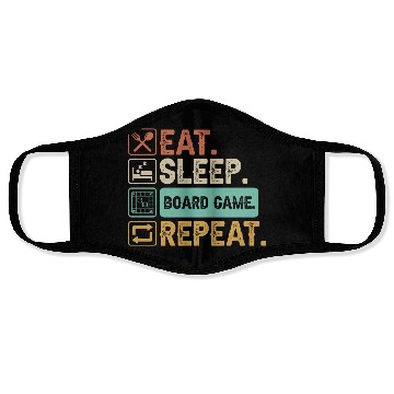 Discover Eat Sleep Board Game Repeat Face Masks