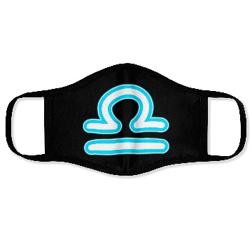 Discover Libra Zodiac Sign Neon Blue Face Masks
