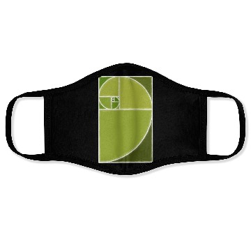 Discover Olive Green Fibonacci Spiral Face Masks