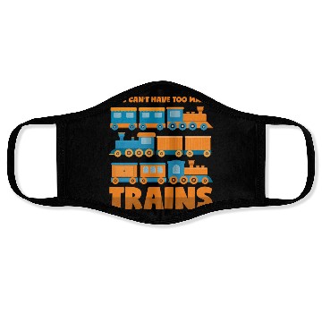 Discover Train Collector Never Too Many Trains Face Masks