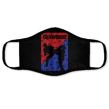Discover TAEKWONDO FLAG RED and BLUE Face Masks