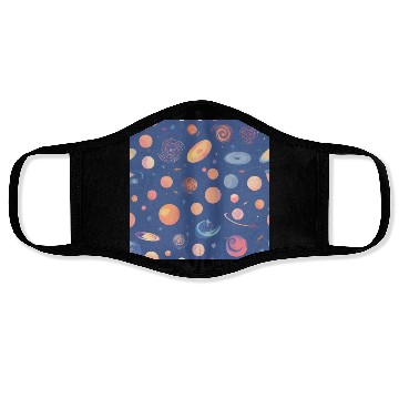 Discover Galaxy nebula art Face Masks