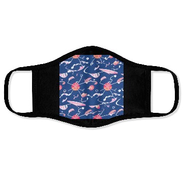 Discover Galaxy nebula art Face Masks