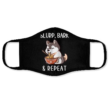 Discover Husky Slurp Bark Repeat Dog Face Masks