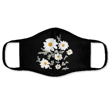 Discover White Daisy Flower Face Masks
