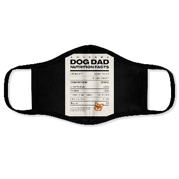 Discover Awesome Dog Dad Nutrition Facts Face Masks