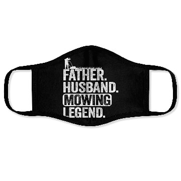Discover Father Husband Lawn Mowing Legend Gardening Dad Face Masks