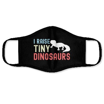 Discover I Raise Tiny Dinosaurs Funny Leopard Gecko Mom Dad Face Masks