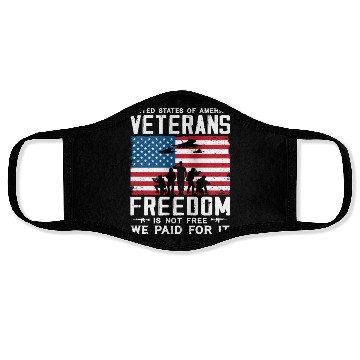 Discover US Veterans Freedom Is Not Free We Paid For It Face Masks