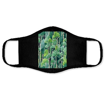 Discover Green Forest Sticker Face Masks