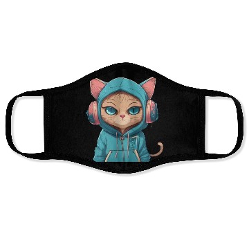 Discover Music lover cat Face Masks