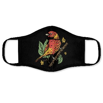 Discover Bird Illustration Face Masks