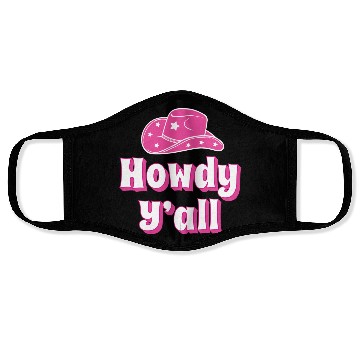 Discover Howdy Y all Pink Cowboy Hat Face Masks