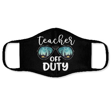 Discover Teacher Off Duty Camping Face Masks