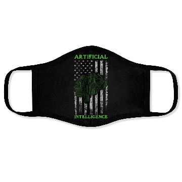 Discover AI Robotics - Artificial Intelligence US Flag Face Masks