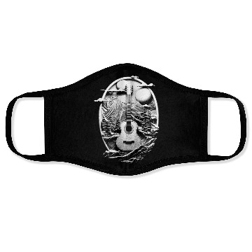 Discover Acoustic guitar landscape instrument gift Face Masks