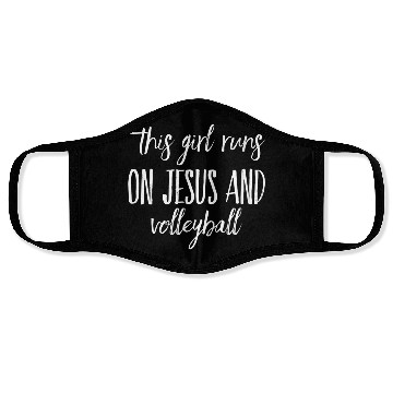 Discover This Runs On Jesus And Volleyball Christian Face Masks