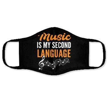 Discover Second Language Old Musician Gift Face Masks