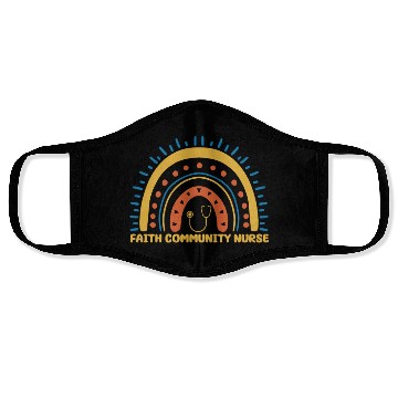 Discover Faith Community Nurse Boho Rainbow Face Masks
