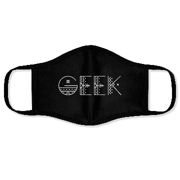 Discover Geek Tribal Text Face Masks