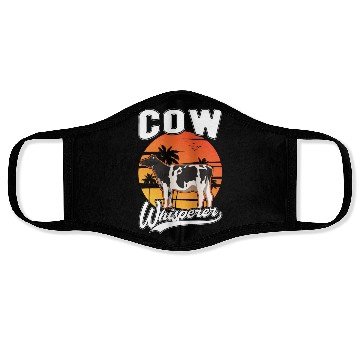 Discover Cow Whisperer Farmer Cattle Breeder Cows Face Masks