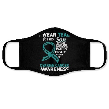 Discover I Wear Teal For My Son Ovarian Cancer Awareness Face Masks
