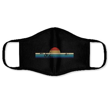 Discover Windsurfing Retro Sunset Vintage Stripe Racing Face Masks