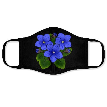 Discover Blue African Violets In Black Face Masks