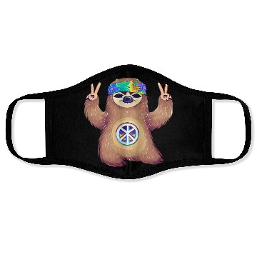 Discover Peace-loving sloth Face Masks