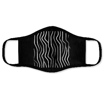 Discover Monochrome Elegance: White Abstract Lines on Black Face Masks