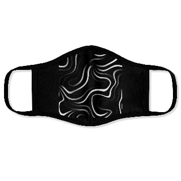 Discover Monochrome Elegance: White Abstract Lines on Black Face Masks