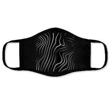 Discover Monochrome Elegance: White Abstract Lines on Black Face Masks