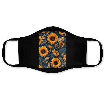 Discover cool a sunflower pattern designed cute Face Masks