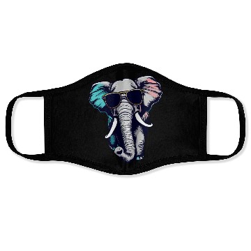 Discover cool Elephant - Elephant with Sunglasses Face Masks