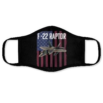 Discover F 22 Raptor Aircraft USA Flag Face Masks