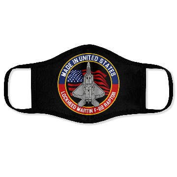 Discover F 22 Raptor Made in USA Face Masks