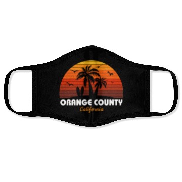 Discover Retro Orange County California Sunset Cool Face Masks