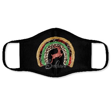 Discover Xmas Christmas Believe Deer Buffalo Plaid Face Masks