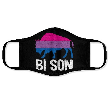 Discover Bi Son Lgbbt Flag Bisexual Bison Funny Bi Pride Face Masks