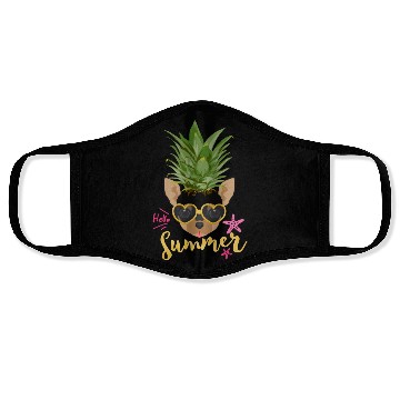 Discover Funny Pineapple Happy Summer Vacation Dog Lover Face Masks