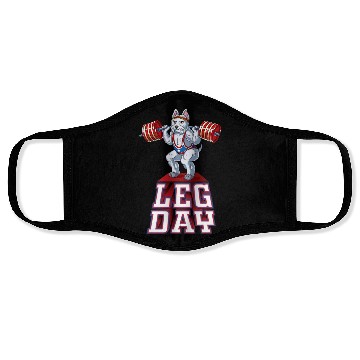 Discover Leg Day Westie Weight Lifting Squat Gym Face Masks
