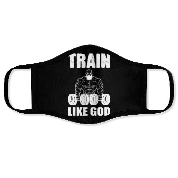 Discover Train Like God Gym Instructor Gift Face Masks