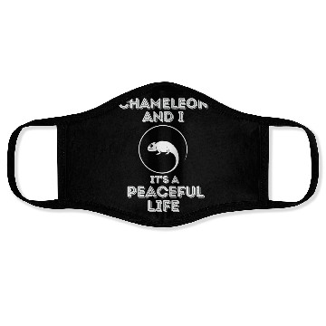 Discover Chameleon and I, It's a Peaceful Life Face Masks