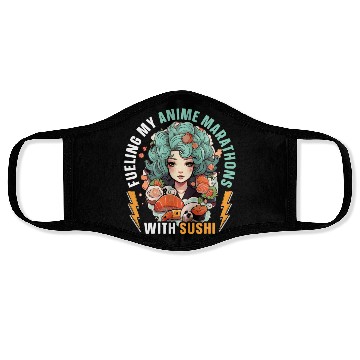 Discover Anime Sushi Lover Nigiri Sashimi Food Manga Otaku Face Masks