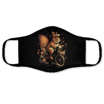 Discover Squirrel Riding A Bicycle Face Masks