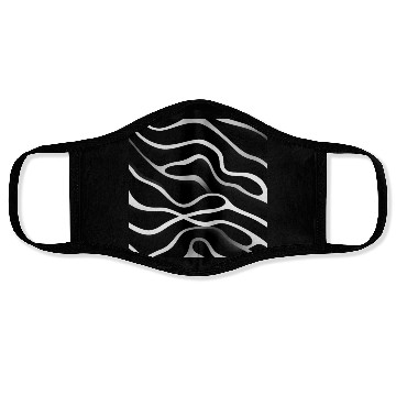 Discover Monochrome Elegance: White Abstract Lines on Black Face Masks