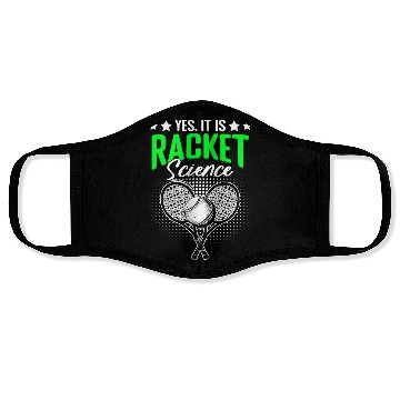 Discover Racket Science Funny Lawn Tennis Humor For Racket Face Masks
