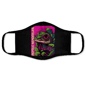 Discover Psychedelic Reptile Wonderland Retro Designs 9 Face Masks