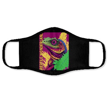 Discover Psychedelic Reptile Wonderland Retro Designs 5 Face Masks