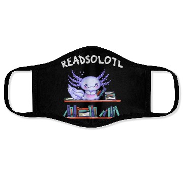 Discover Readsolotl Book Lover Funny Axolotl Face Masks
